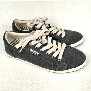 Taos Star Sneakers Women's Size 7.5 Lace Up Flats Charcoal Grey Canvas Comfort